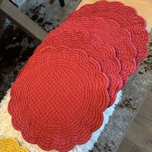 Red Quilted Placemats Set